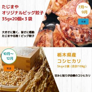 【定期便4回】真岡の グルメ 定期便 いちご お米 餃子 お肉 
