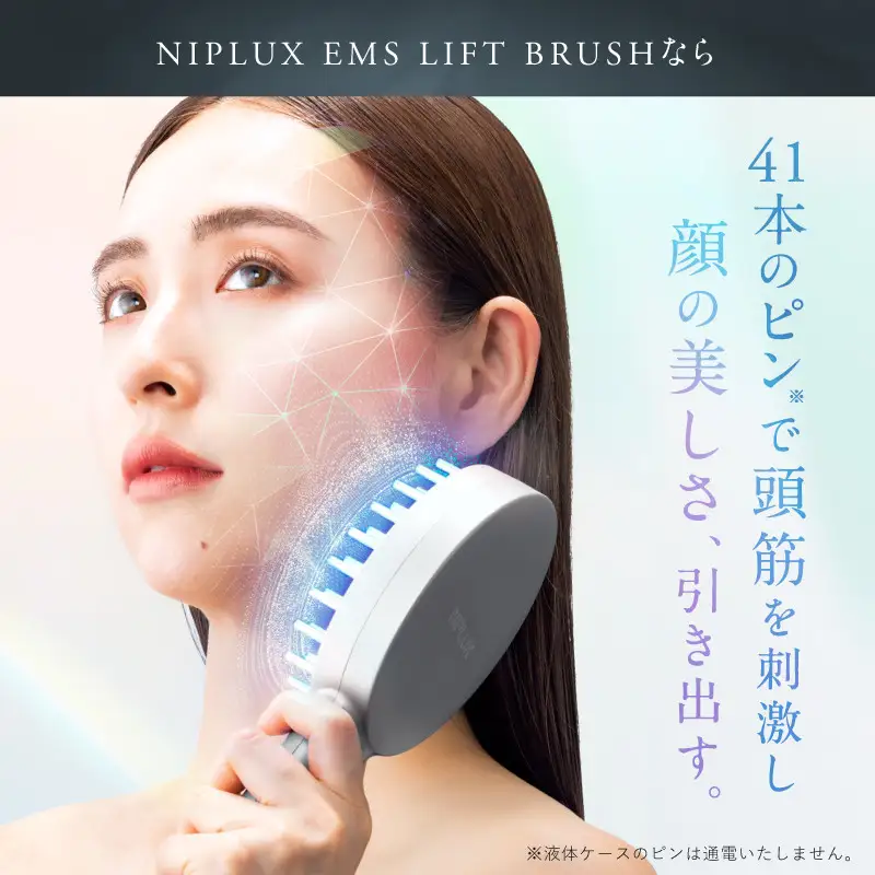 NIPLUX 美顔器 ブラシ型 リフトケア EMS LIFT BRUSH NP-ELB23SV 電気ブラシ リフトアップ 頭皮ケア スカルプ フェイス ボディ 全身 引き締め リフトブラシ 頭皮マッサージ ヘッドマッサージ マッサージ
