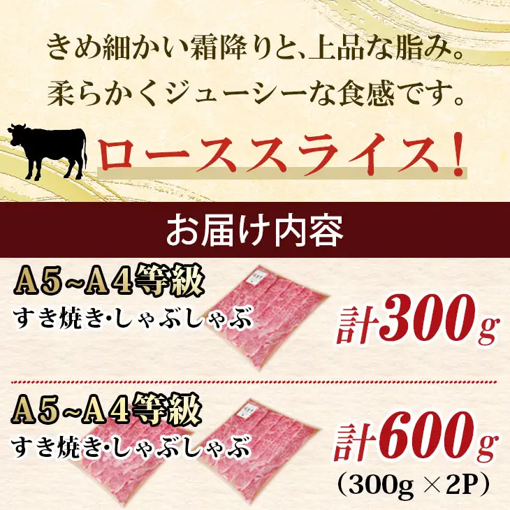 佐賀牛 ローススライス すき焼き 300g すき焼き 牛肉 スライス B180-012