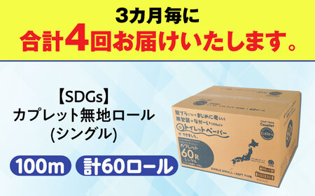 【4回定期便】 (3カ月に1回) トイレットペーパー 60ロール【シングル】 北海道・沖縄県・離島への配送不可  日用品 生活用品 エコ 岐阜市 / 河村製紙[ANBJ027]