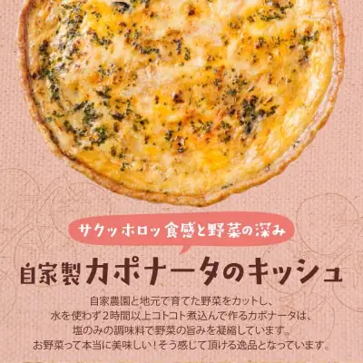 Z11-08 寄附額改定↓↓ としょパン 【食べ比べ２枚セット】自家製カポナータのキッシュ・グリエールチーズとベーコンのロレーヌキッシュ 惣菜 