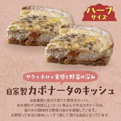 Z11-13 寄附額改定↓↓ としょパン ハーフ&ハーフ 自家製カポナータのキッシュ・自家製キーマカレーのキッシュ 惣菜