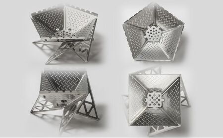 組み立て式 焚き火 スタンド ソフトケース付き キャンプ バーベキュー コンロ  アウトドア用品 キャンプ用品 焚火台 コンパクト 燃焼性が高い 軽い 丈夫 ソロキャン グループキャンプ 