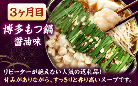 【全3回定期便】 【牛もつ2倍！】【ご家庭用】もつ鍋3種定期便（明太・味噌・醤油）3人前 桂川町/株式会社 海千 [ADAR039] もつ鍋 鍋セット 定期便