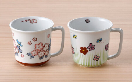 【波佐見焼】鉢・マグカップ 万歴 花柄 オリジナルセット 4点【西海陶器/協立陶器】[NB157]