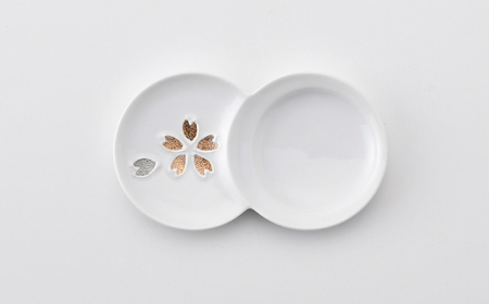 【陶器市特集】【波佐見焼】小分け豆皿 4枚セット 金彩銀彩 桜・紅葉・椿・梅 【重山陶器】[ZB29]