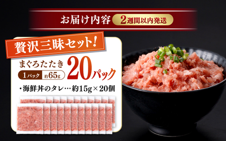 天然まぐろ ネギトロ たれ付 約65g×20セット /  まぐろたたき丼 小分け 個包装 冷凍 ねぎとろ まぐろ 鮪 マグロ 高知 海鮮 海鮮丼 天然 【株式会社 七和】[ATAX032]