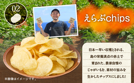 花火大会 応援 ！ 島のビール ” 島みかん ペールエール ” と じゃがいもチップス ” えらぶchips ” の 「 晩酌セット 」 ビール × 4本 、チップス × 4袋 C064-002-06 酒 アルコール 菓子 お菓子 ポテトチップス