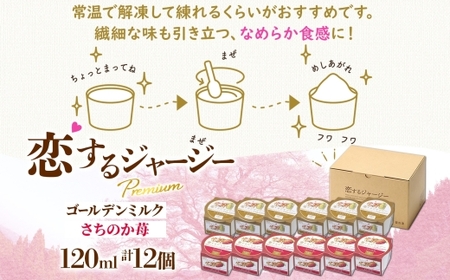 【ジェラート醍醐桜】恋するジャージーPremium2種 （ゴールデンミルク＆さちのか苺）計12個セット / 岡山 真庭 【nhss038-01】