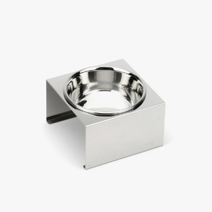 1071 ペットフードスタンド 犬用 食器台 ステンレス製 平行タイプ ステンレス食器皿 シングルスタンド PT10[sanitize]04B[sanitize]1