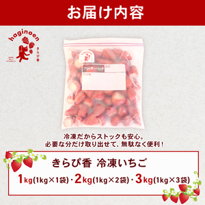 冷凍 いちご 1kg  完熟 きらぴ香  萩埜園 牧之原市 静岡