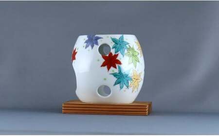 有田焼 茶香炉〈紅葉尽し文〉【赤絵白磁硯処 雪月花】手描き 伝統工芸 香炉 赤絵 インテリア  80000円 8万円 A80-53