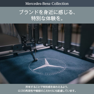 ミニトートバッグ キャンバス　ホワイト/ネイビー メルセデス ベンツ