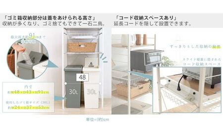 ゴミ箱上ラック Echo エコー ゴミ箱上 ゴミ箱の上 ゴミ箱 ラック ダストボックス上 棚 収納ラック スリム キッチン 収納 収納家具 インテリア 家具 兵庫 兵庫県 小野市 アッシュ