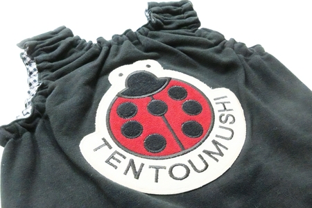 TENTOUMUSHI パイルワッペンロンパース・黒・70サイズ [0809]