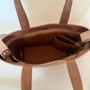 NUNUTOTO　ベージュ×ブラウン　Mサイズ　ショルダーストラップ＆ペットボトルホルダーセット