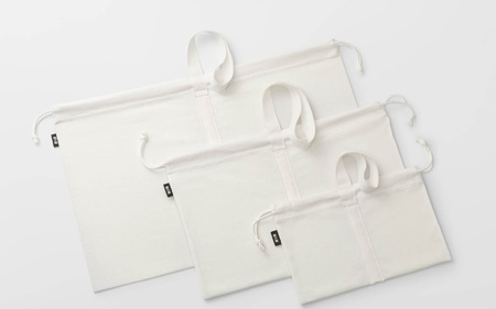 BAGSBAG 2 BAGS Mサイズ WH 〈 とてもシンプルで自由な使い方ができる巾着〉