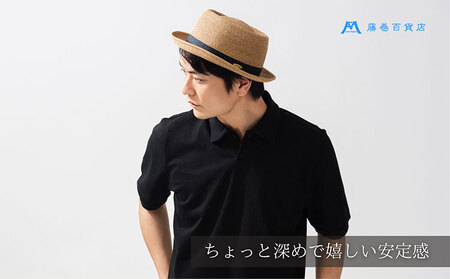 麦わら帽子 藤巻百貨店×襟立製帽所 ROUBOUペーパーブレードポークパイ 【カラー：ナチュラル】サイズ調整機能付 57.5-59cm 株式会社caramo 藤巻百貨店《60日以内に出荷予定(土日祝除く)》岡山県 浅口市 帽子 麦わら帽子 送料無料