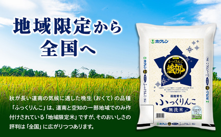 【定期便3回】 無洗米 ふっくりんこ 5kg 【JA新はこだて】