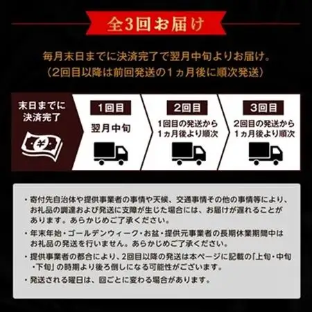 【毎月定期便】黒毛和牛厳選赤身肉定期便(枕崎市) RR-0003 全3回【配送不可地域：離島】【4071894】