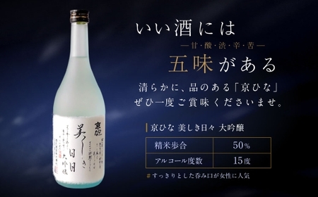 京ひな 美しき日々 大吟醸 720ml 純米大吟醸 酒 さけ お酒 日本酒 瓶 常温 愛媛県【えひめの町（超）推し！（内子町）】(406-1)