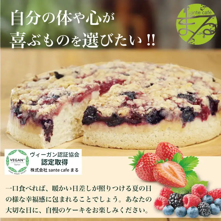 グルテンフリー ビーガン 米粉のベリーベリーケーキ 18cm ホール B160-022