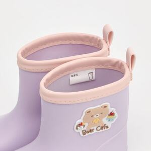 ワッペン付レインブーツ　Ｂｅａｒ　Ｃａｆｅ　16cm　5-109