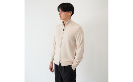 ベビーカシミヤ　フルジップ　メンズ　Lサイズ　【ベージュ】 【178003-1】 ｶｼﾐﾔ 天然素材 ｾｰﾀｰ 服 国産 国内製造 ﾍﾞﾋﾞｰｶｼﾐﾔ