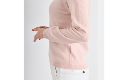 ベビーカシミヤ　クルーネックセーター　レディース　Mサイズ　【ピンク】 【178008-3】 ｶｼﾐﾔ 天然素材 ｾｰﾀｰ 服 国産 国内製造 ﾍﾞﾋﾞｰｶｼﾐﾔ