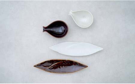 有田焼 鼈甲（べっこう）銀彩 雅形小皿揃【 幸楽窯 / YUIKA Lab 】食器 器 うつわ 笹形 徳利形 和食器 おしゃれ 上品 珍味皿 薬味皿 取り皿 かわいい 30000円 3万円 A30-812