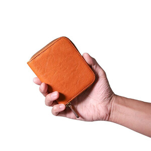 ミニマム財布栃木レザーWコガシ/淡茶 L008