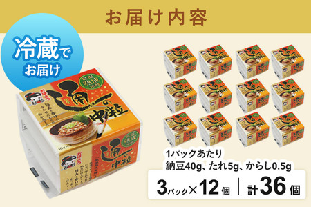 ヤマダフーズ おはよう納豆通の納豆中粒 ミニ 3パック×12個（計36個）