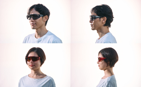 メガネの上から掛けられるサングラス オーバーグラス「Otani（オータニ）」フレームセンターレス、視界の広いゴーグルタイプ「颯（はやて）」(4)グレー／ペールグレー