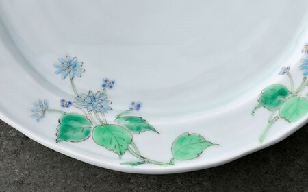 【波佐見焼】山紫陽花 8寸皿 1点【藍水】[GB59]