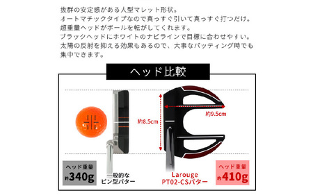 (左打ち用 レッド)LAROUGE（ラルージュ） PT-02CSパター - 芯に当てやすくオートマチックに振れるパター