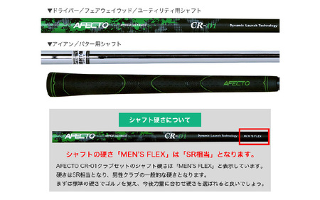 (メンズ 右打ち用 ブラック)AFECTO（アフェクト） CR-01メンズゴルフクラブセット - シリーズ販売累計22,000セット以上突破！