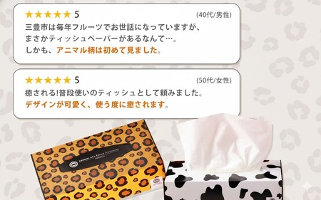 毎月3回　ANIMAL Boxティッシュ 5箱×4パック