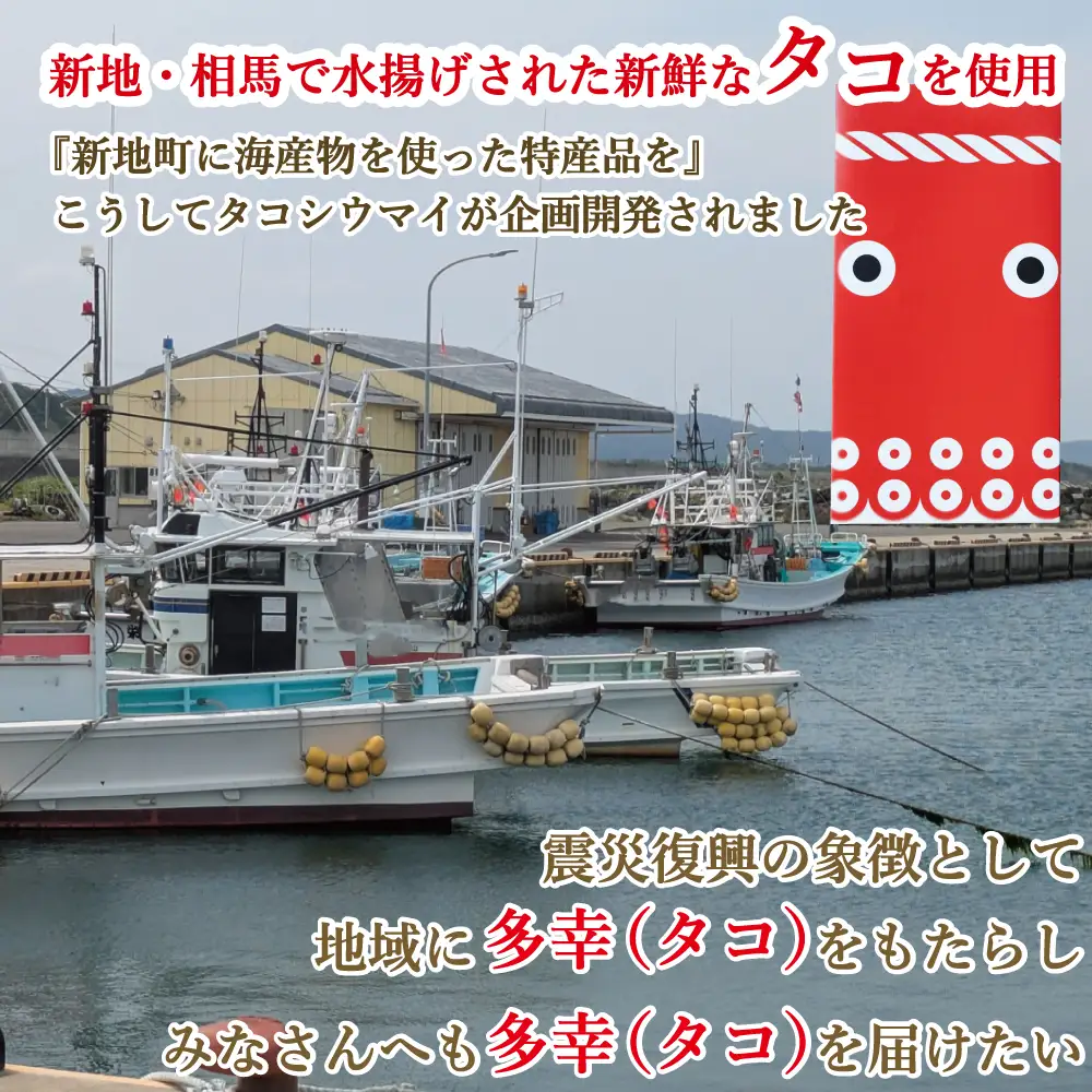 タコシウマイ（８個入り×２パック）ギフトセット 手ぬぐい付き 国産 浜福 シュウマイ 冷凍 お取り寄せ　タコシュウマイ　海鮮シュウマイ
