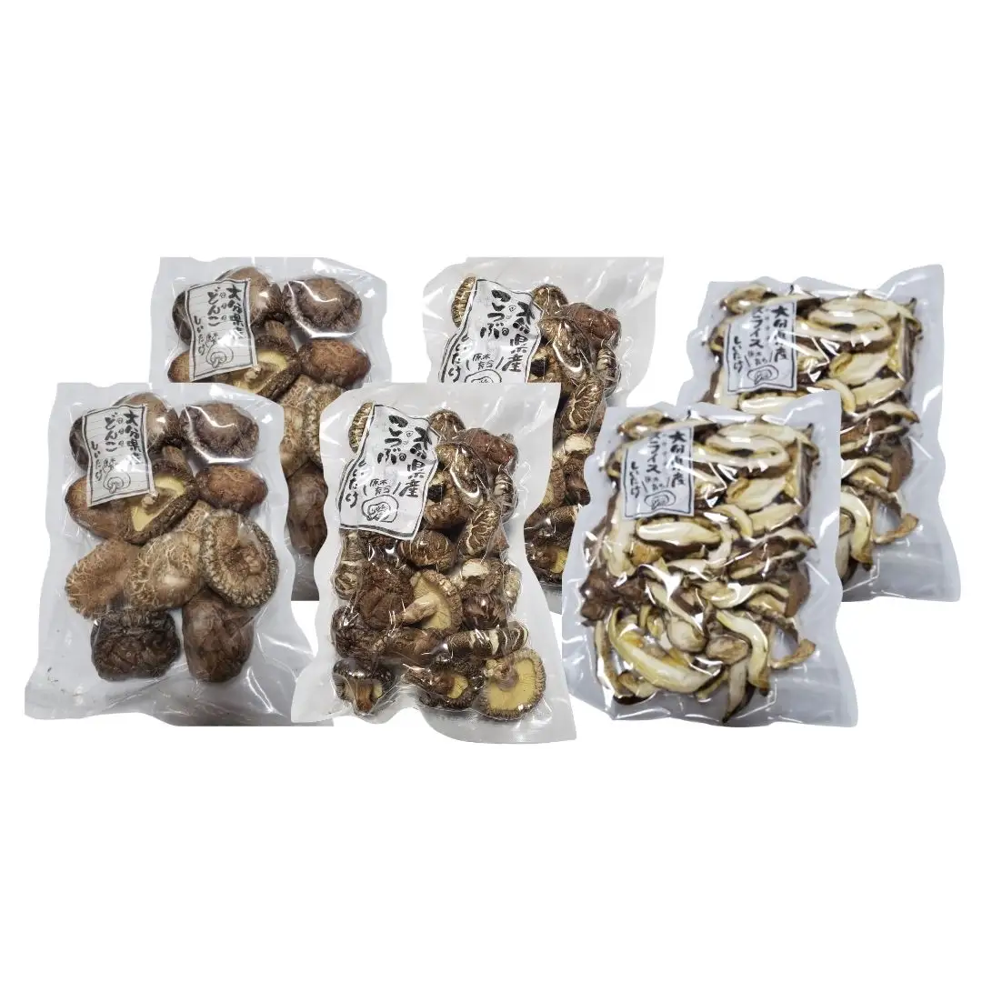 干しシイタケ(どんこ100g×2、こつぶ80g×2、スライス60g×2) | 豊後高田市 しいたけ