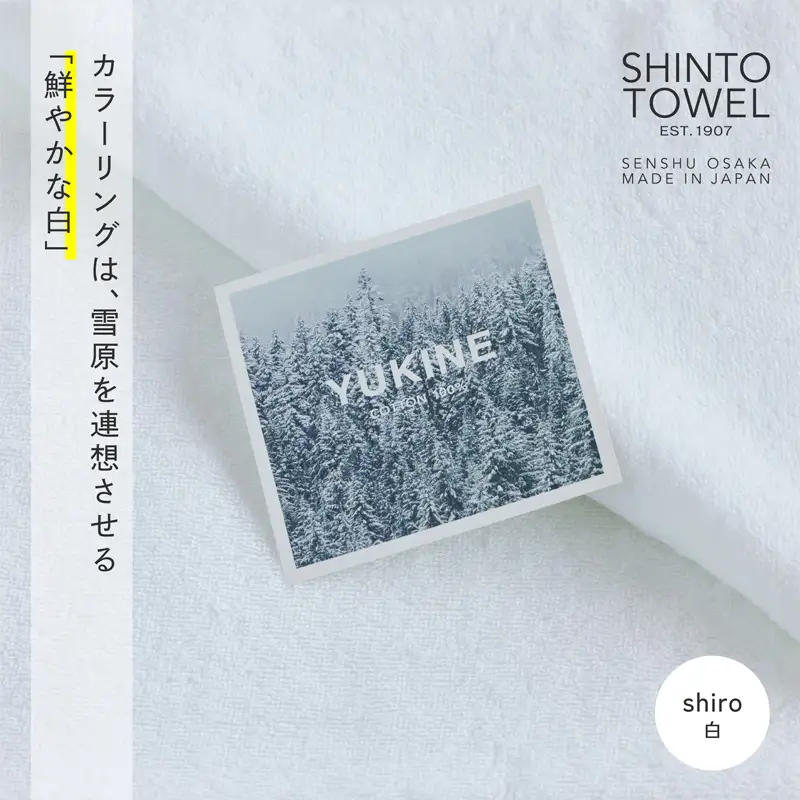 SHINTO TOWEL「ユキネ・ミニバスタオル」shiro（白）2枚セット オーガニックコットン100%