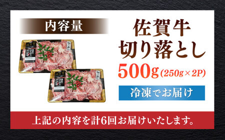 【全6回定期便】佐賀牛切り落とし 計3kg（500g×6回） / 佐賀県 / 株式会社中山牧場[41AOCW021]