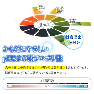 D4-2268／【6回定期】天然アルカリ温泉水 財寶温泉 ホワイトデザイン 18L