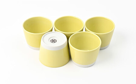 【波佐見焼】 Pasty（パスティー）　ミニカップ　パステルイエロー 5個セット そばちょこ【福田陶器店】[PA396]