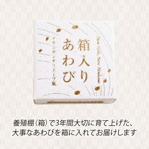 箱入りあわび 2個セット メキシカンチリスープ風 缶詰 鮑 アワビ 翡翠鮑 箱入り 国産 海鮮 養殖 おつまみ 大船渡 三陸 岩手