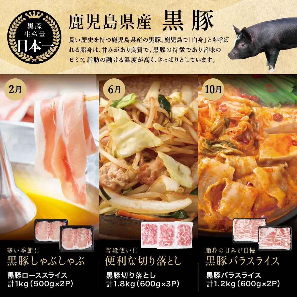 【定期便 全6回】スターゼン厳選お肉の定期便（鹿児島県産黒毛和牛・黒豚） 牛肉 豚肉 サーロイン ステーキ 切り落とし しゃぶしゃぶ 焼肉 すき焼き もも モモ バラ ロース スライス 小分け 定期便 冷凍 スターゼン 南さつま市
