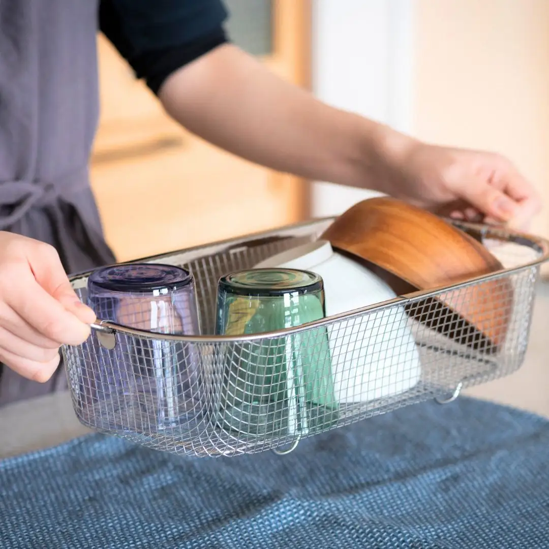 すっきり暮らすセット（深型+ディッシュラック+マット） 水切りかご ステンレス 食洗機対応 燕三条製 [ビーワーススタイル] 【018S104】