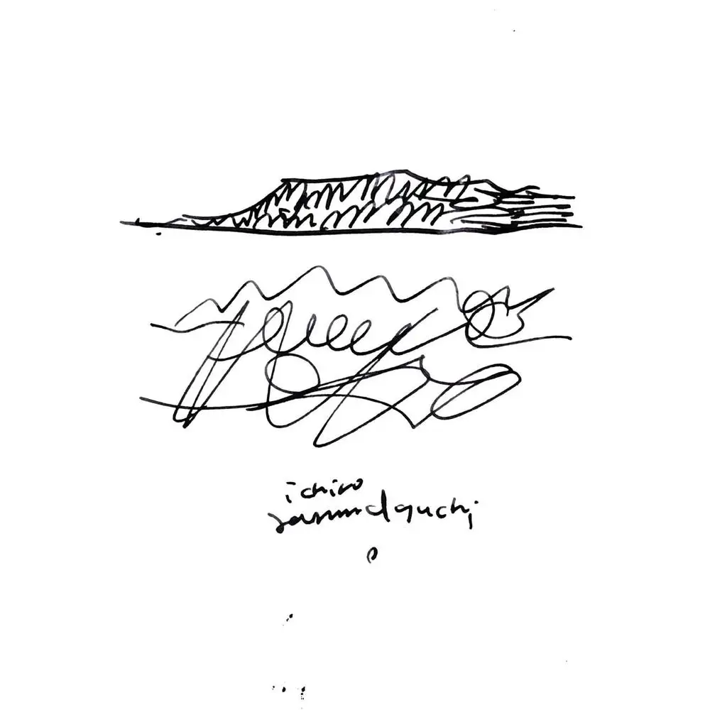 屋島 / Ichiro Yamaguchi｜山口一郎氏イラスト刻印の庵治石プレート