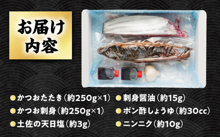 【冷蔵】びりガツオたたきと刺身 約250g/節 2節  冷蔵 かつおのたたき 鰹カツオ 魚 さかな 海鮮 魚介類 本場 土佐 個包装 ふるさと納税カツオ 高知県 高知市 刺し身 天然 【ゆず庵2】[ATHM001]