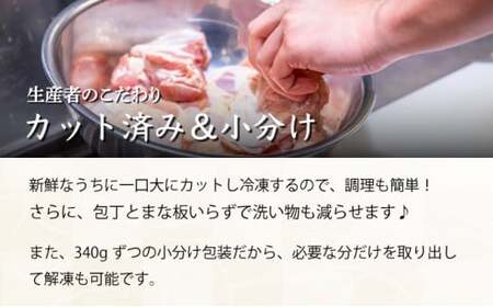 宮崎県産鶏もも肉340g×5パック 合計1.7kg 【2週間以内発送可能】_K031-003