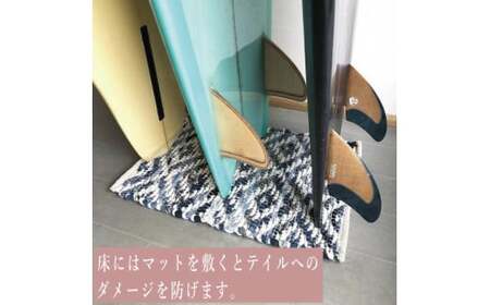 【受注生産】壁掛けサーフボードラック（縦置きのみ) | 幅72cm（接壁面）×アーム内側長さ60cm×壁からの出は垂直に64cm 海 サーフィン サーファー サーフボード サップ 波乗り ラック サーフボードスタンド 竹素材 バンブー インテリア (KDF-19)